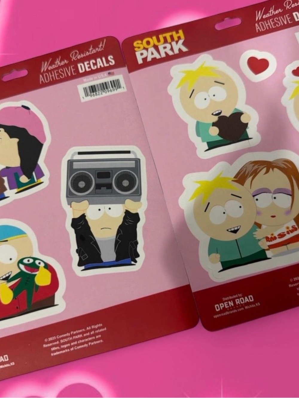 South Park Adhesive Decals - Butters & Characters (Pink Background)